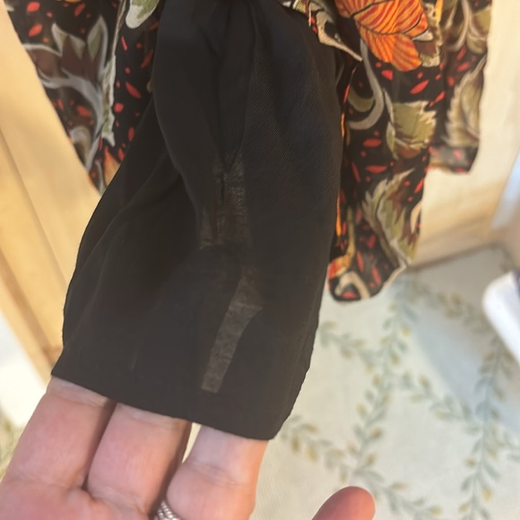 Verb by Pallavi  Singhee Vibrant floral dress with beaded sleeves. 100% viscose - Picture 5 of 6